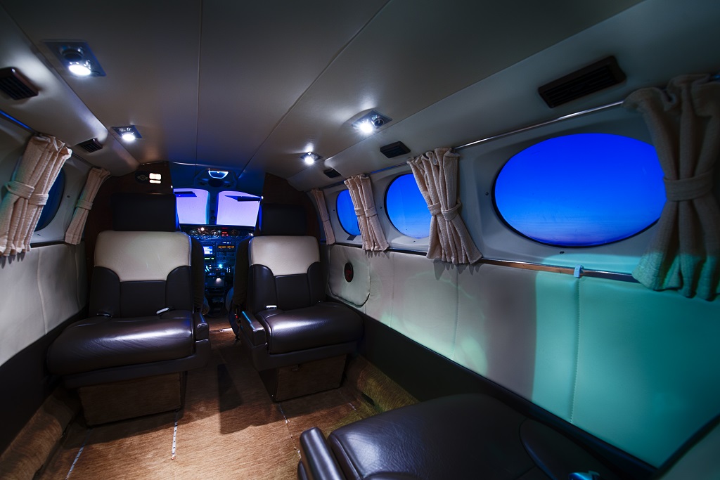 Air Trek's Twin Engine Cessna 414 Interior