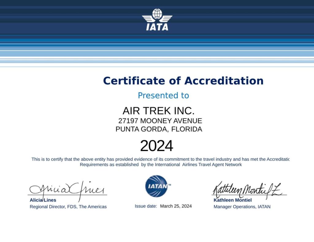 IATA Certificate of Accreditation