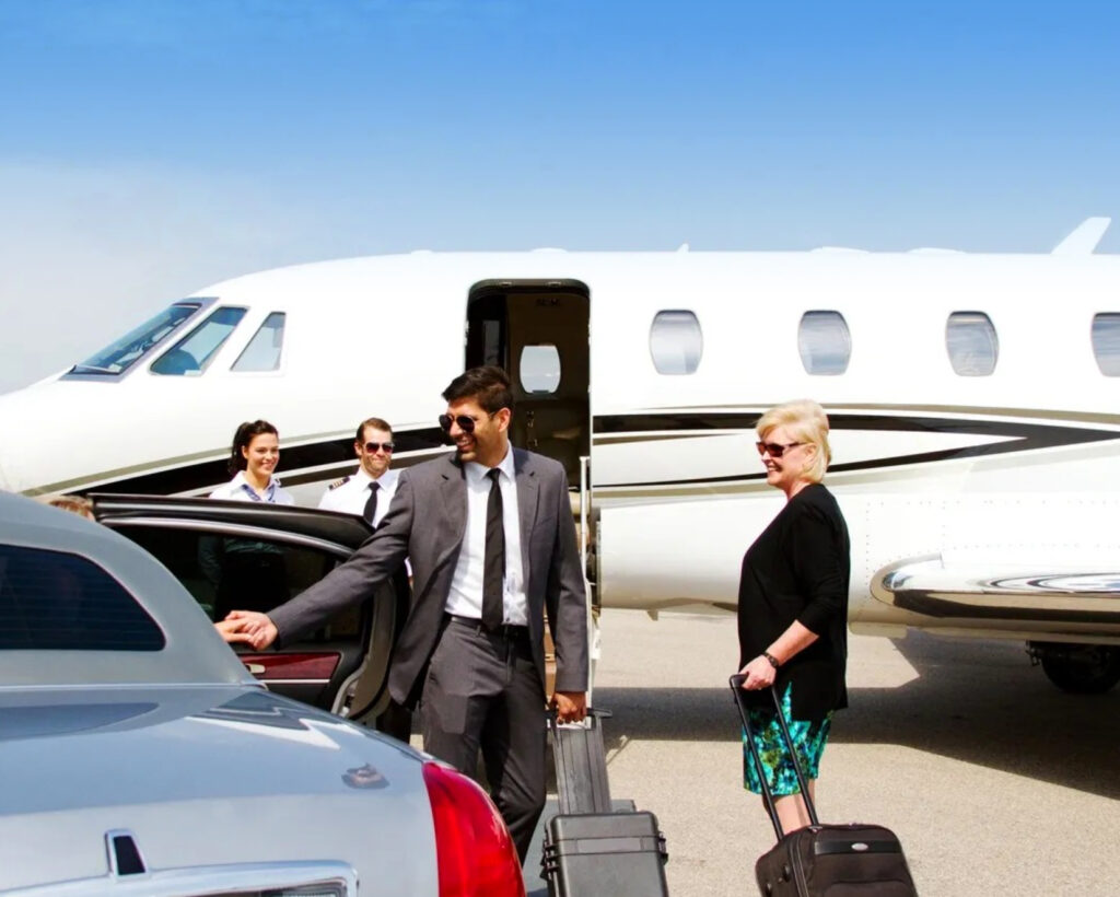 Boarding a Private Jet